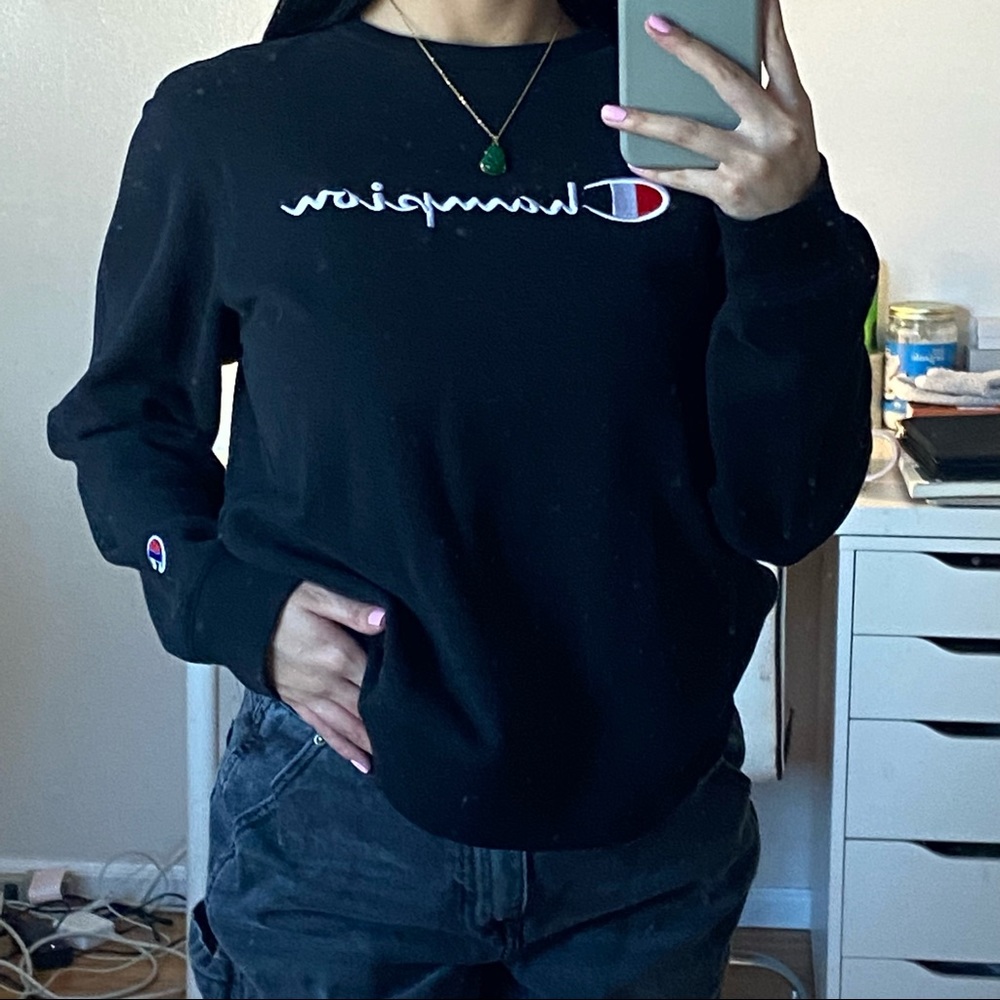 champion black sweatshirt